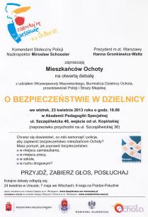 Otwarta debata "O bezpieczeństwie w Dzielnicy"
