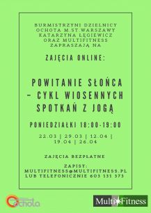 Zajęcia on-line. Zdrowy kręgosłup i joga - bezpłatnie