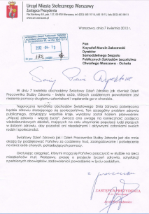 Podziękowania z okazji Światowego Dnia Zdrowia i Dnia Pracownika Służby Zdrowia.