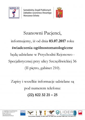 Poradnia ogólnostomatologiczna.