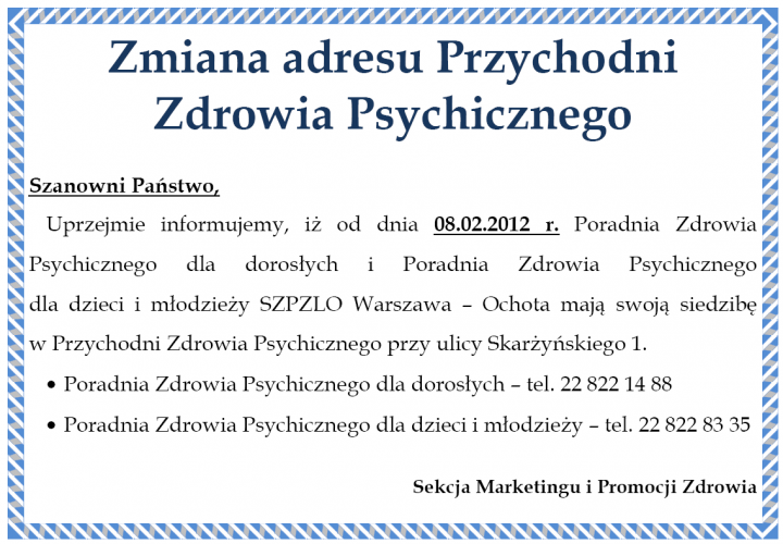 Nowy adres Przychodni!