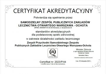 Certyfikat akredytacyjny