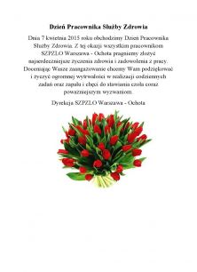 Życzenia z okazji Dnia Pracownika Służby Zdrowia