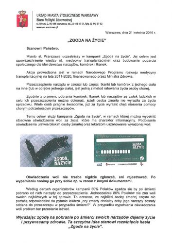 Kampania "Zgoda na życie"