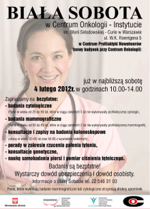 Biała Sobota w Centrum Onkologii - 4 luty 2012